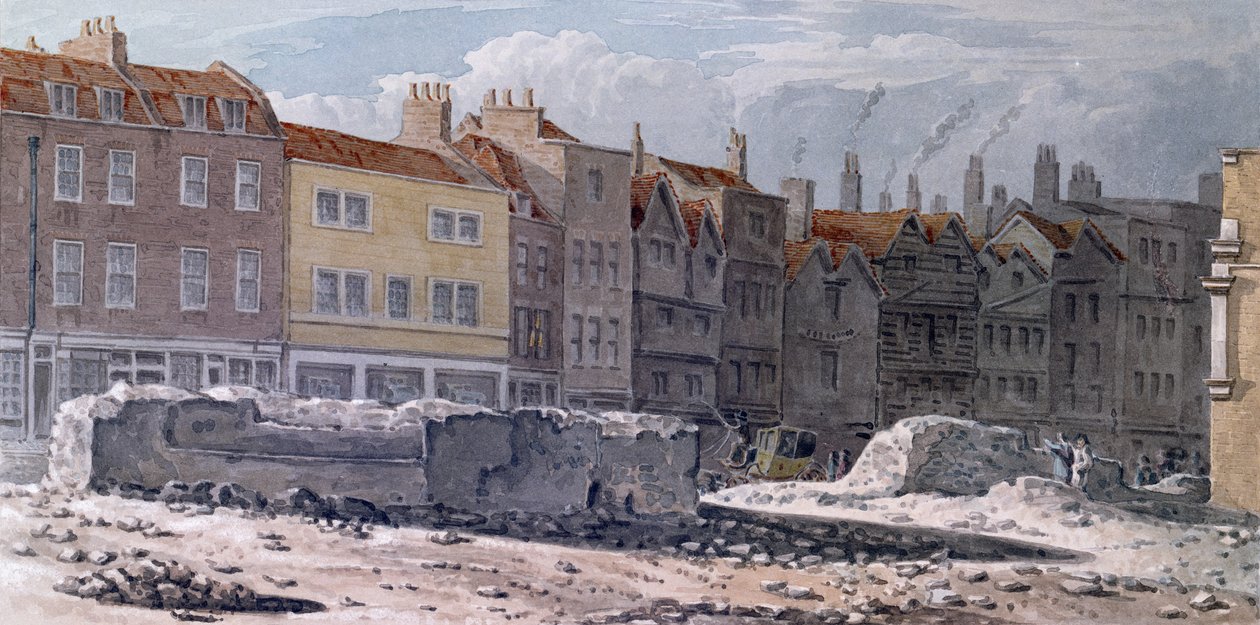 Ansicht der Überreste der alten Londoner Mauer, 1817 von Robert Blemell Schnebbelie