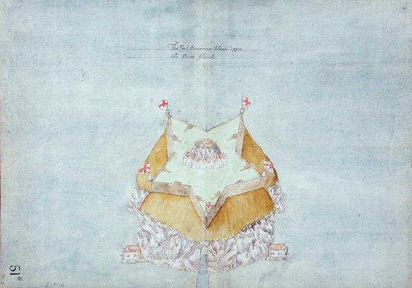 Das Fort Devereux auf der Ferne-Insel, ca. 1597-1601 von Robert Devereux