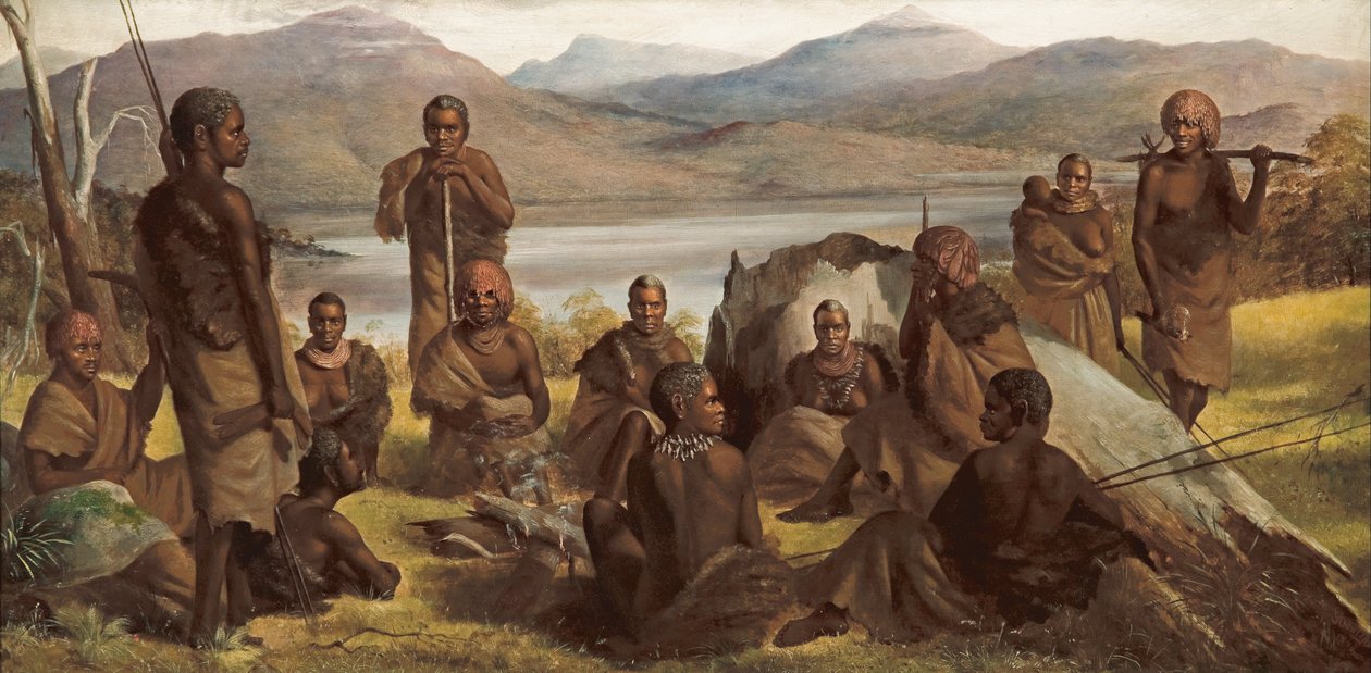 Gruppe von Eingeborenen Tasmaniens von Robert Dowling