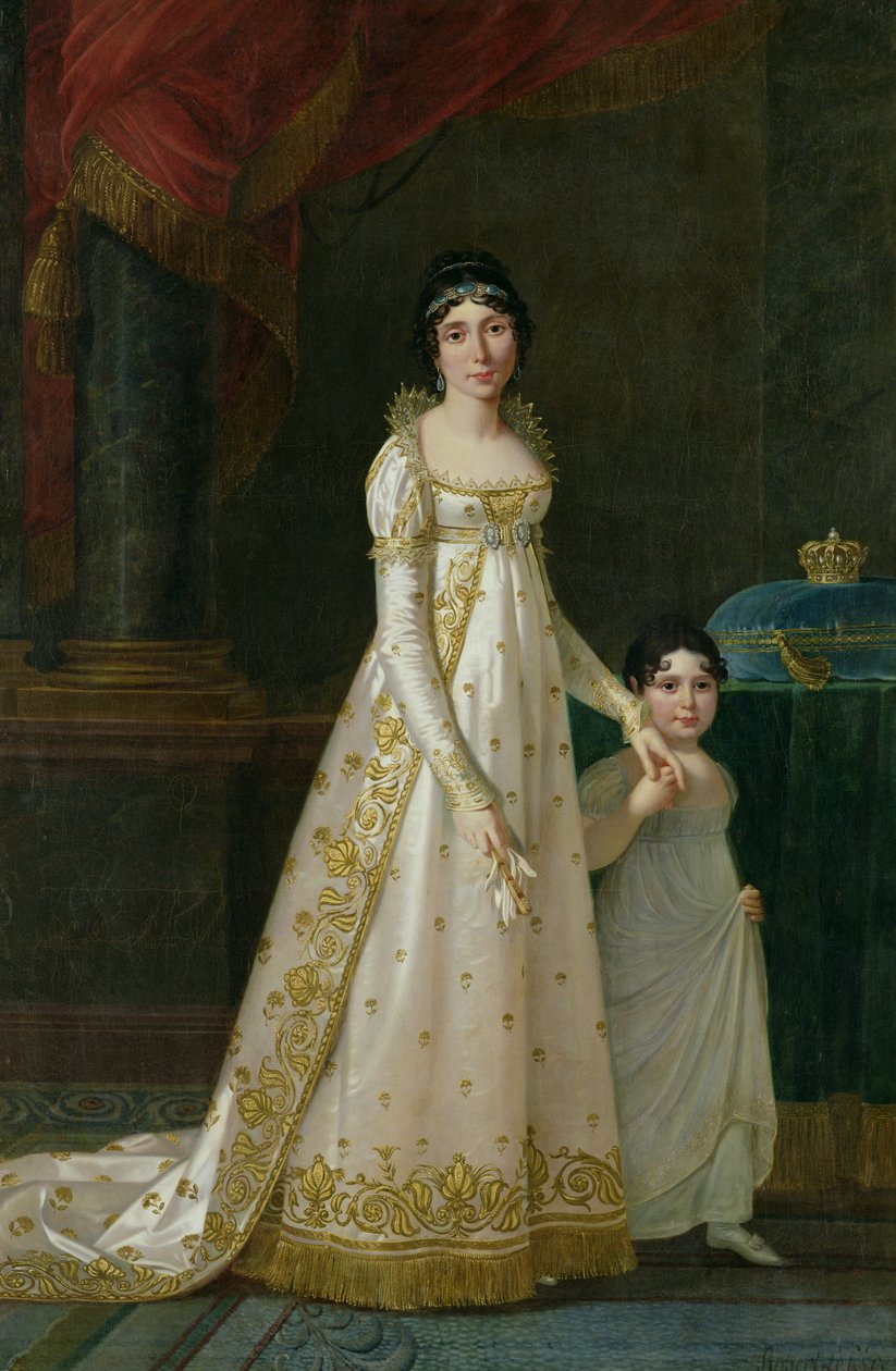 Porträt von Marie-Julie Clary (1777-1845), Königin von Neapel, mit ihrer Tochter Zenaide Bonaparte (1801-54), 1807 von Robert Lefevre