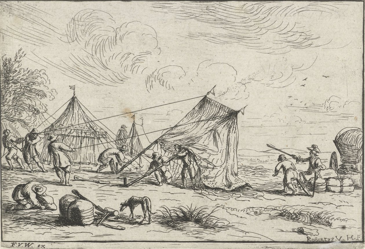 Aufbau eines Zeltes von Robert van den Hoecke