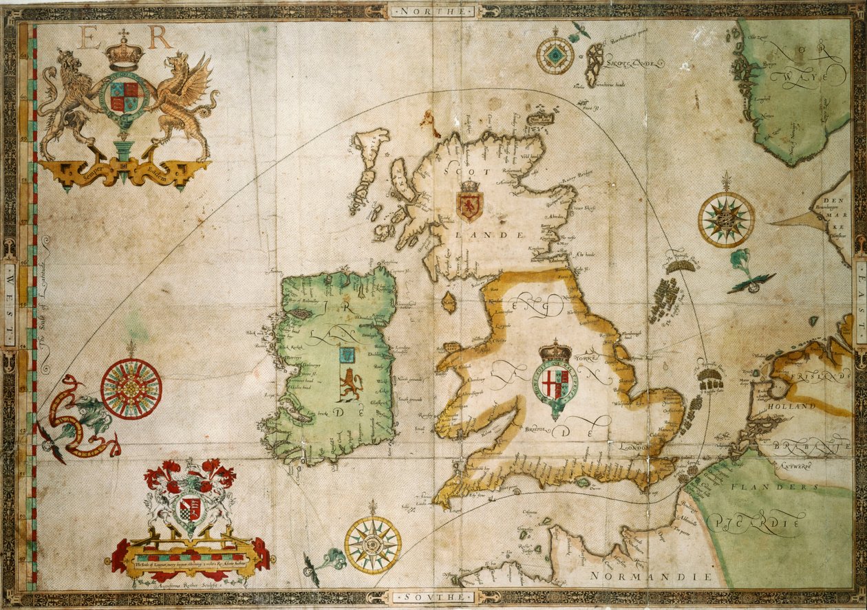 Die Route der Armada um Großbritannien und Irland von Robert (after) Adams