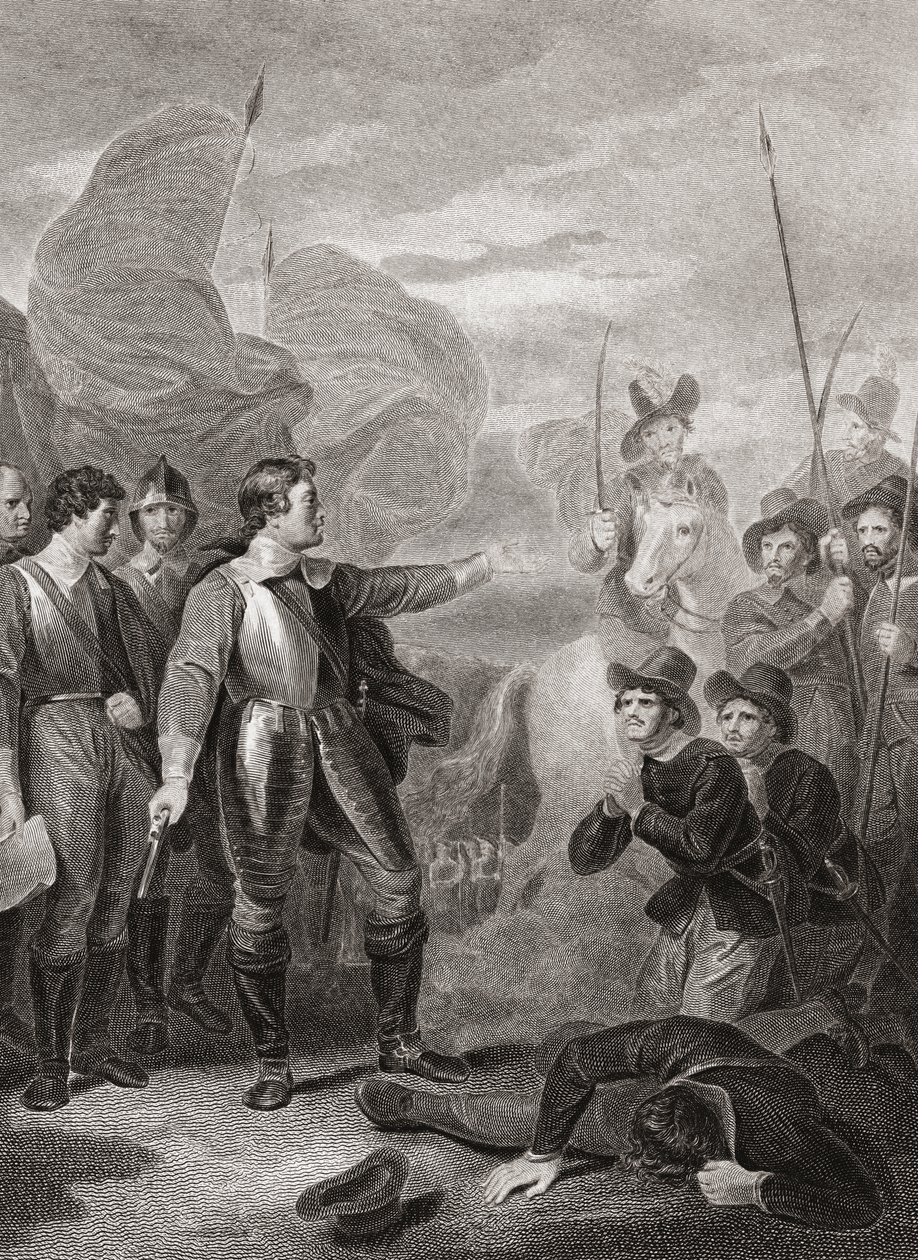 Oliver Cromwell unterdrückt die Burford-Meuterei. von Robert (after) Smirke