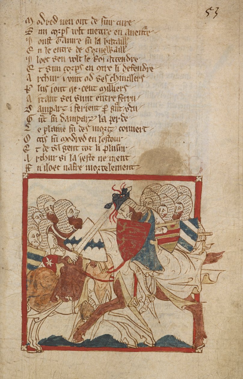 Arthur tödlich verwundet, Illustration aus 