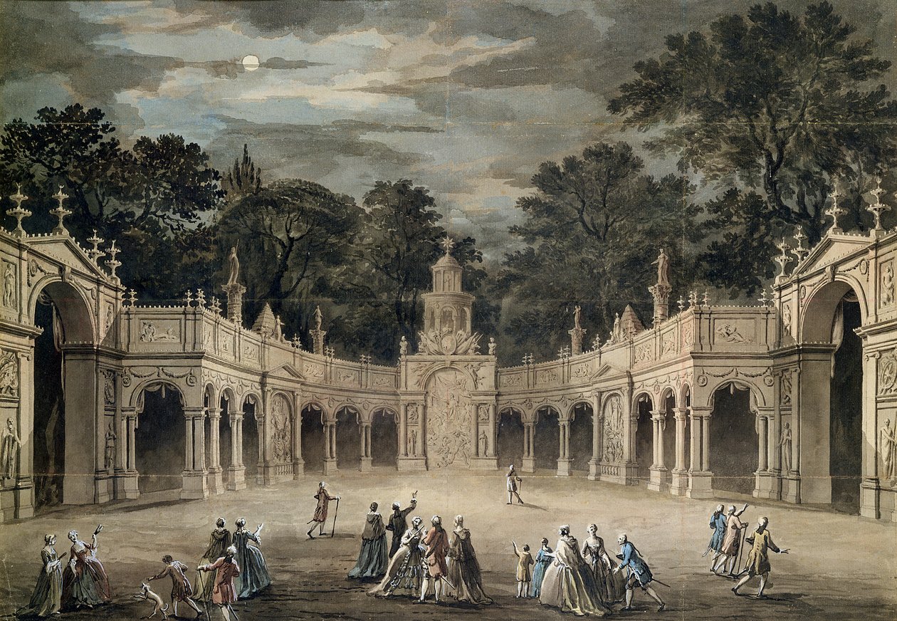 Die Beleuchtung am Buckingham House zum Geburtstag von König George III., 4. Juni 1783 von Robert Adam
