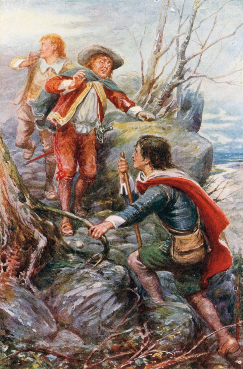 Christian trifft Timorous am Hügel der Schwierigkeit von Robert Ambrose (after) Dudley