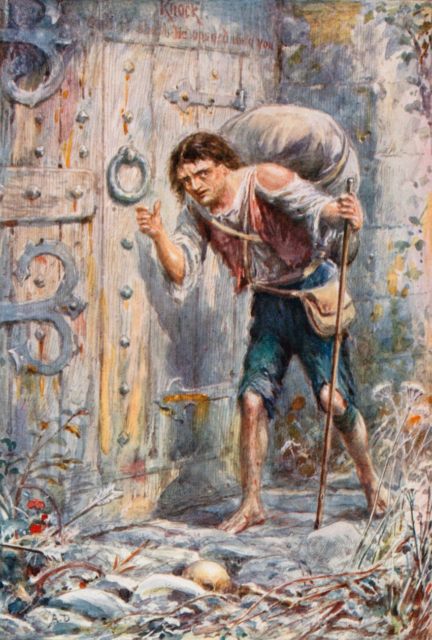 Christian erreicht das Wicket-Tor (Farblithografie) von Robert Ambrose (after) Dudley