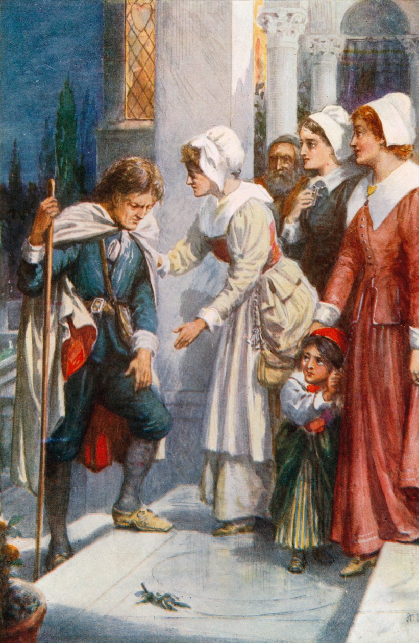 Christian wird im schönen Palast willkommen geheißen von Robert Ambrose (after) Dudley