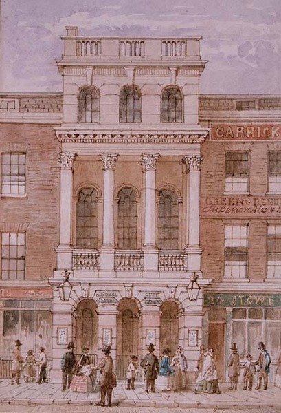 City of London Theatre, Bishopsgate von Robert Blemell (attr. to) Schnebbelie