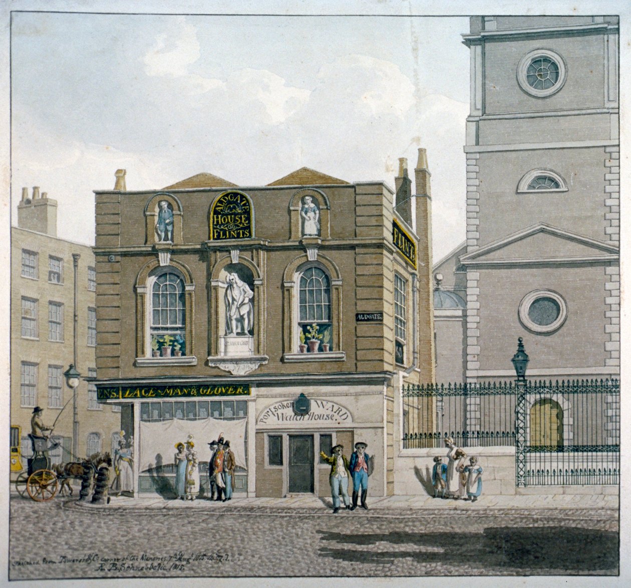 Aldgate House, Aldgate High Street, London, 1815 von Robert Blemmell Schnebbelie