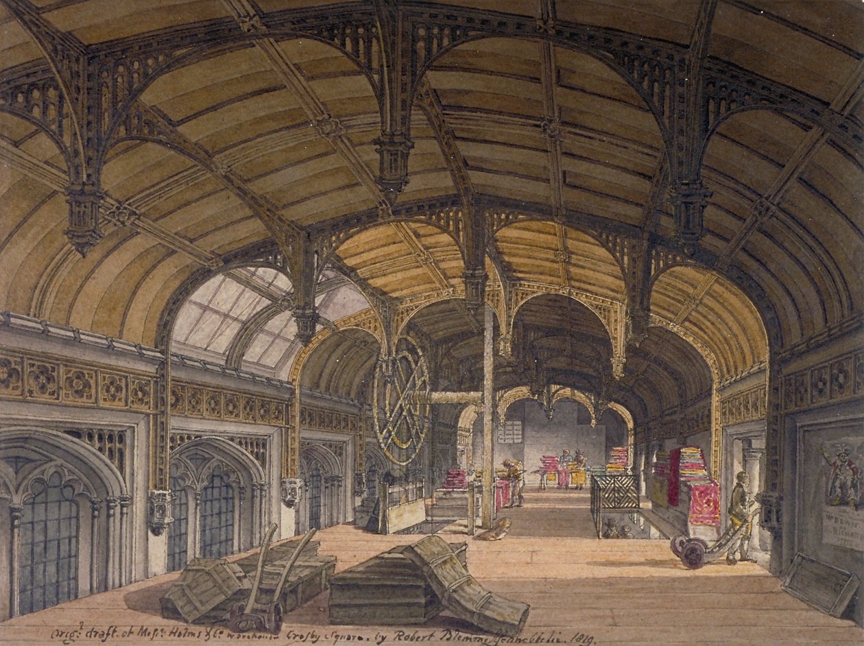 Innenansicht von Crosby Hall in der Nr. 36 Bishopsgate, City of London von Robert Blemmell Schnebbelie