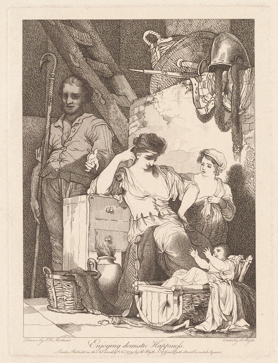 Genießen häuslichen Glücks von Robert Blyth, after John Hamilton Mortimer