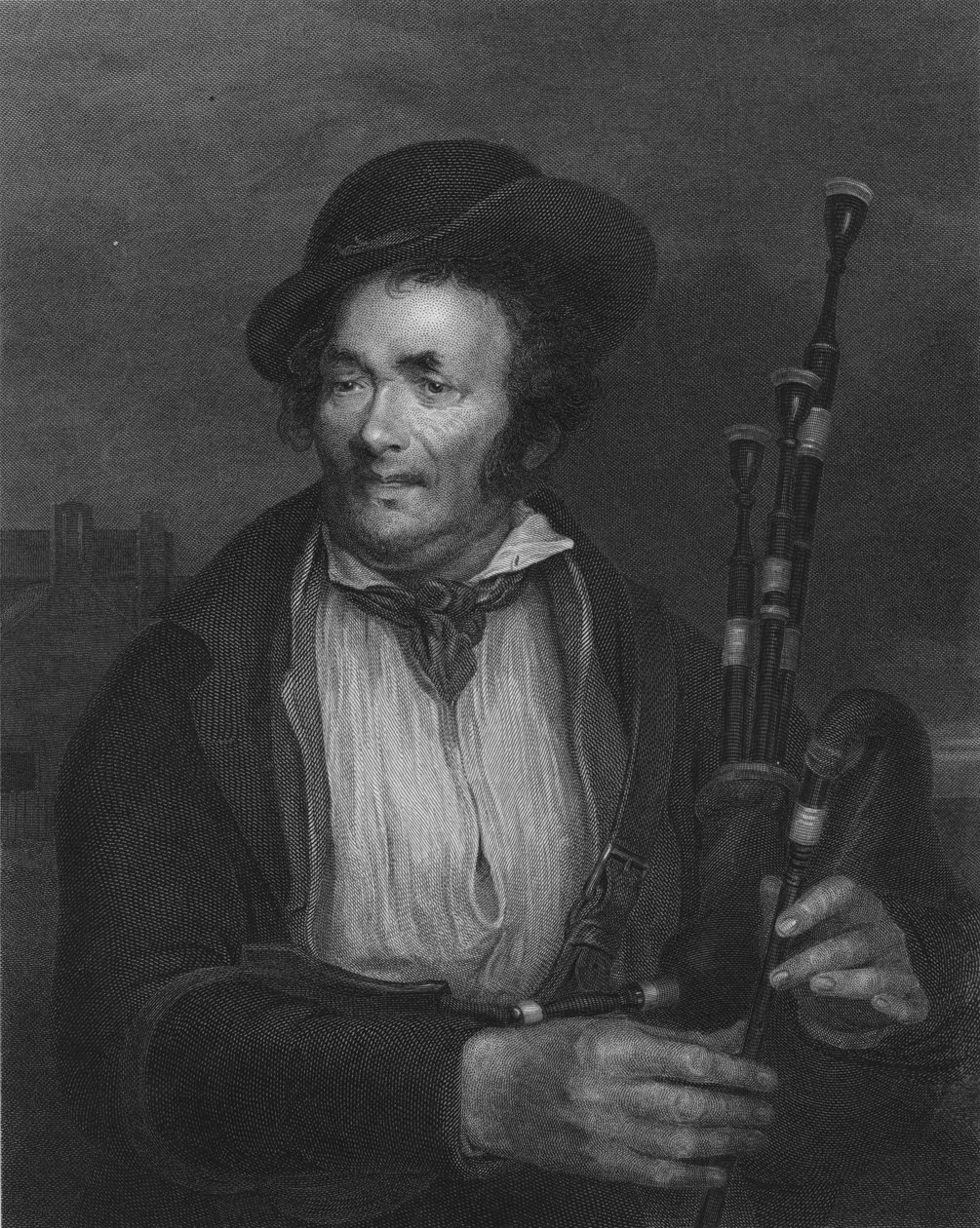 Der Dudelsackspieler, um 1845 von Robert Charles Bell