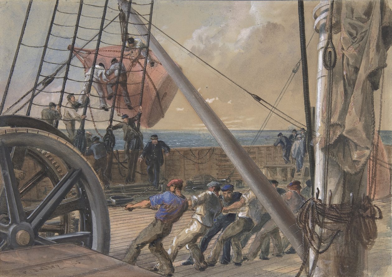 Einen der großen Bojen zum Starten herausbringen, 2. August 1865 von Robert Charles Dudley