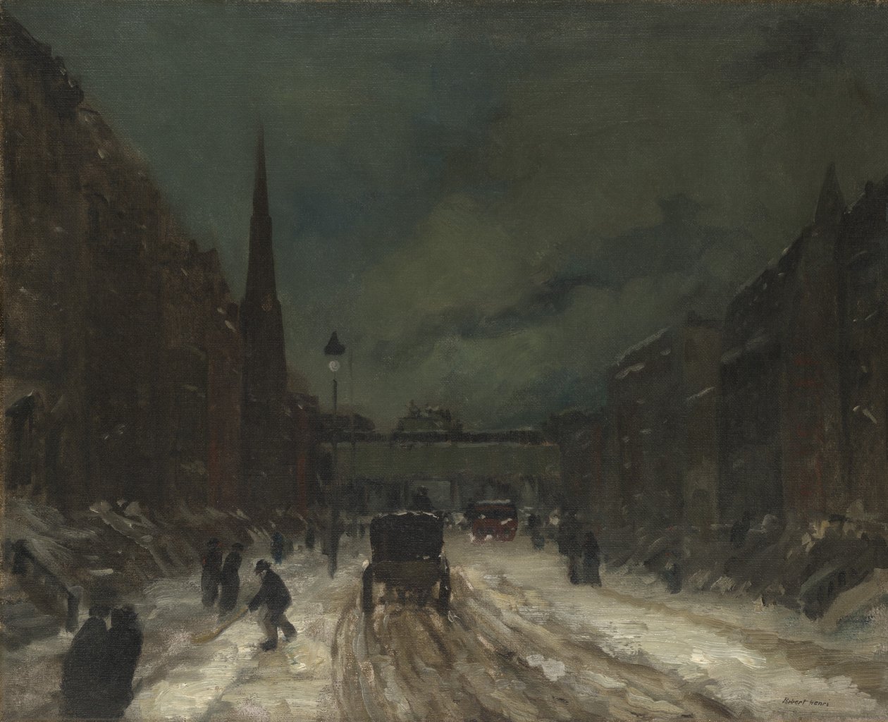 Straßenszene mit Schnee (57th Street, NYC), 1902 von Robert Cozad Henri