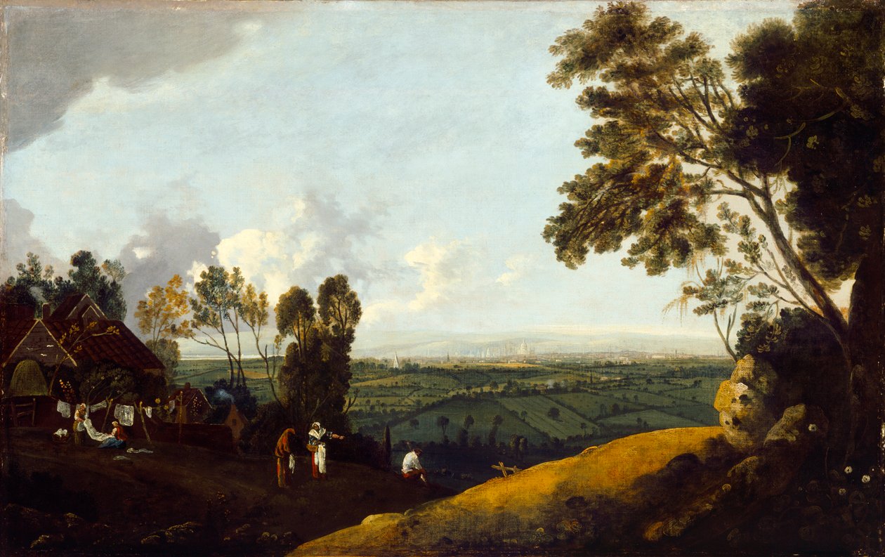 Blick auf London von Highgate, um 1775 von Robert Crone