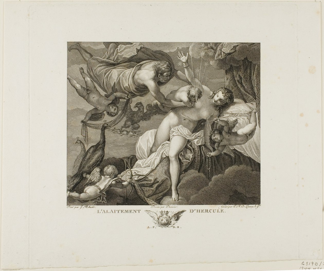 Das Stillen des Herkules, Platte zwei aus La Galerie du Palais Royal, Band II von Robert Delaunay
