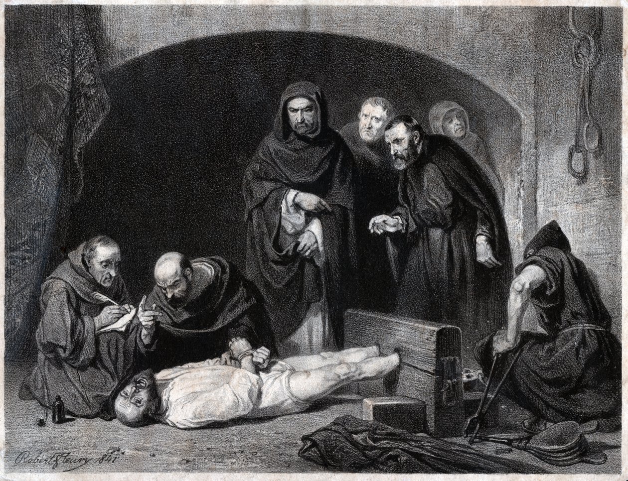 Inquisition im Mittelalter (Gravur) von Robert Fleury
