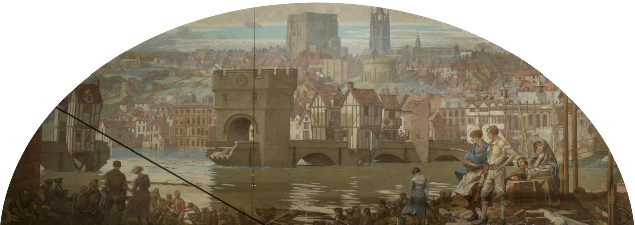 Newcastle upon Tyne von Gateshead - Die große Flut, 1771 von Robert John Scott Bertram