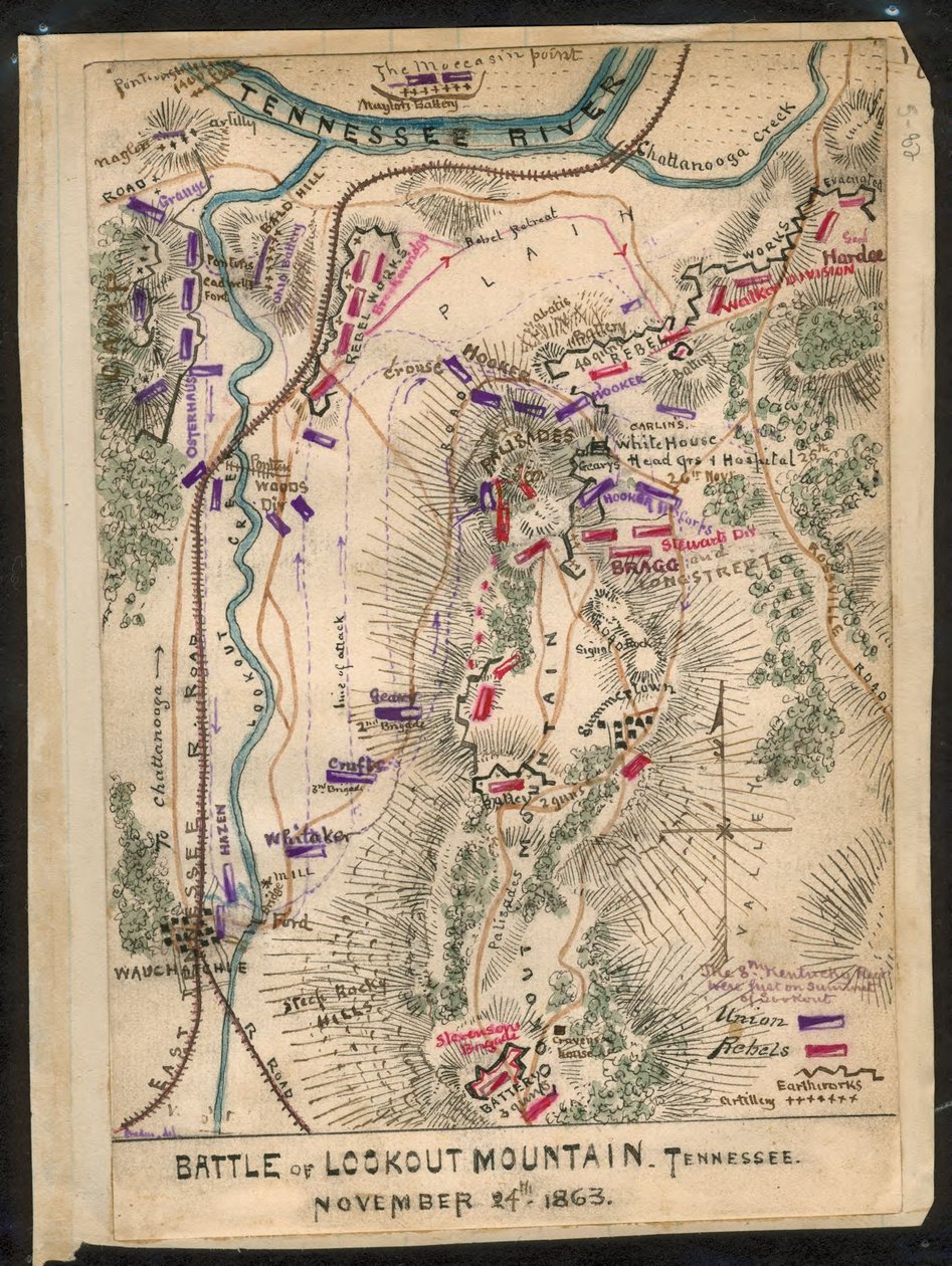 Schlacht von Lookout Mountain, Tennessee, 24. November 1863 von Robert Knox Sneden
