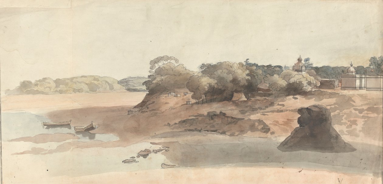 Gebäude an einem Fluss von Robert Mabon