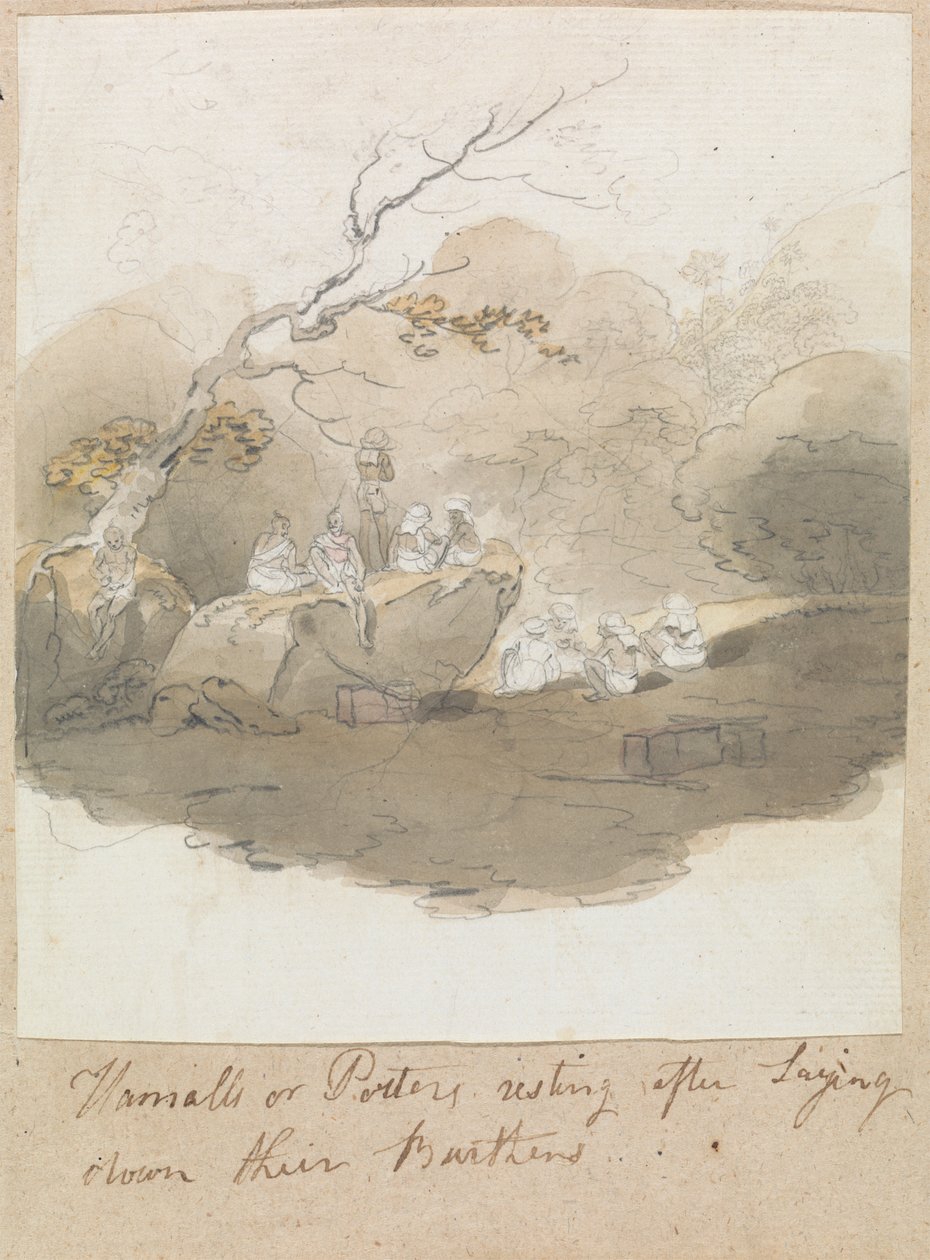 Hamalls oder Töpfer ruhen sich nach dem Ablegen ihrer Lasten aus von Robert Mabon