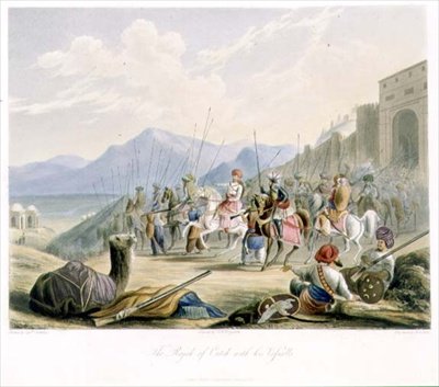 Der Raja von Kutch, Desal II (1819-60) mit seinen Vasallen, aus Band I von 