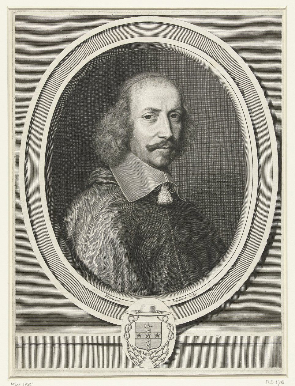 Porträt von Kardinal Mazarin, 1655 von Robert Nanteuil