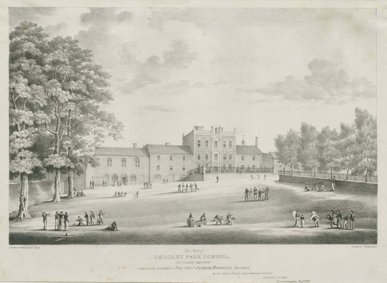 Sedgley Park Schule: Gravur, Nov. 1838 von Robert Noyes