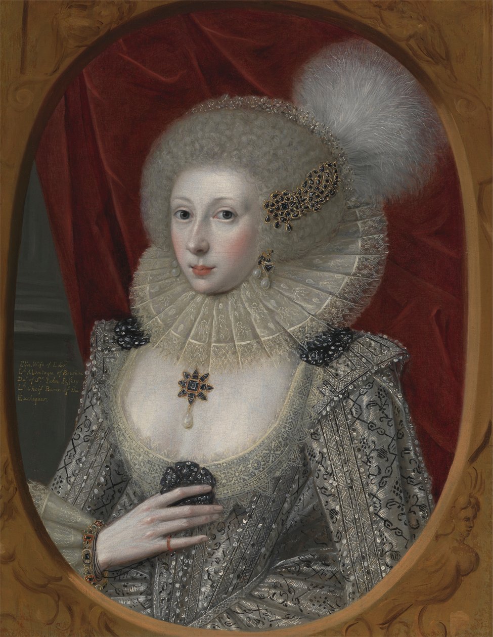 Porträt einer Frau, möglicherweise Elizabeth Pope (ca. 1585; lebend 1624) von Robert Peake the elder