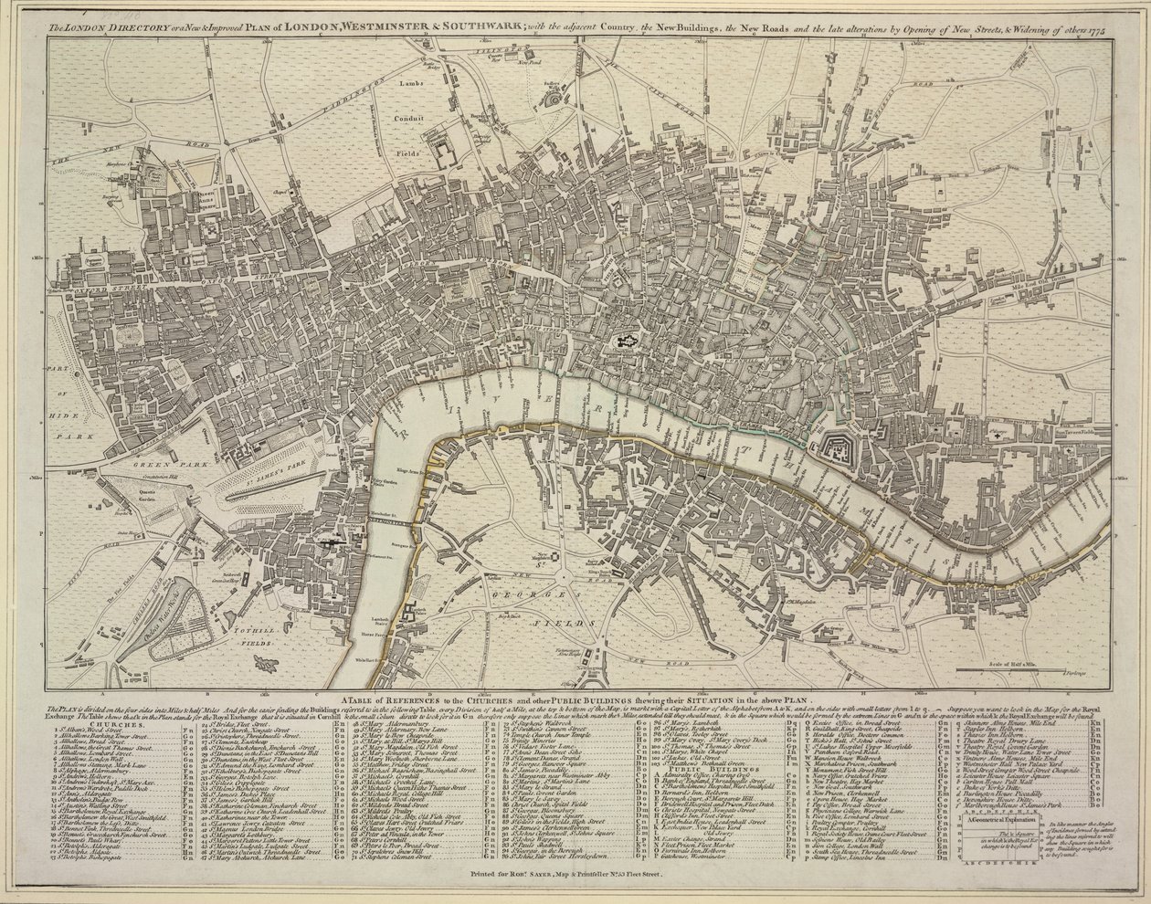 Ein Plan von London, Westminster und Southwark