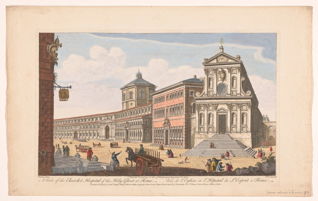 Ansicht der Kirche Santo Spirito in Sassia in Rom von Robert Sayer