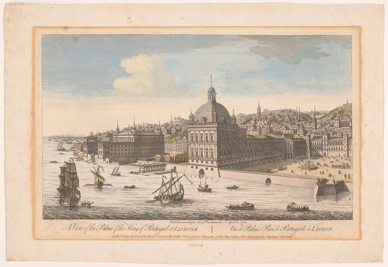 Ansicht des Königspalastes in Lissabon von Robert Sayer