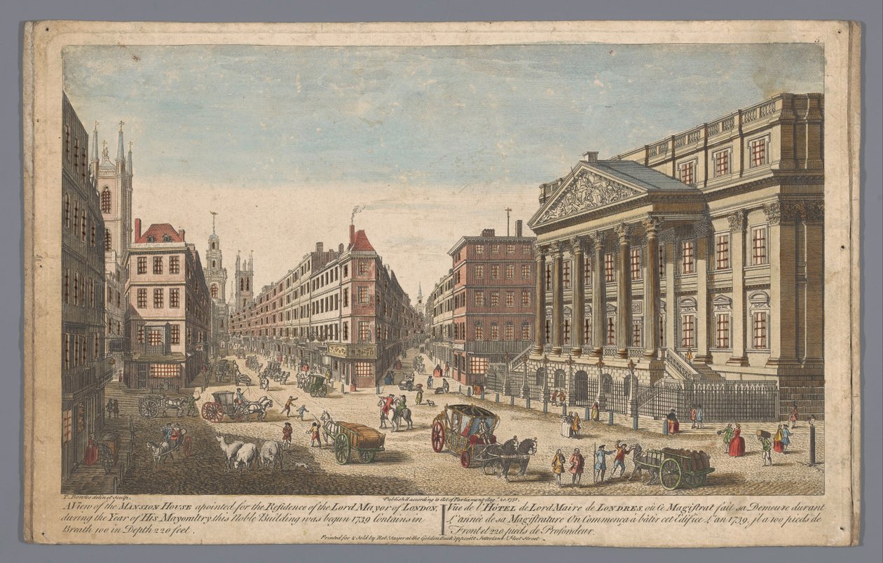 Ansicht des Mansion House in London von Robert Sayer