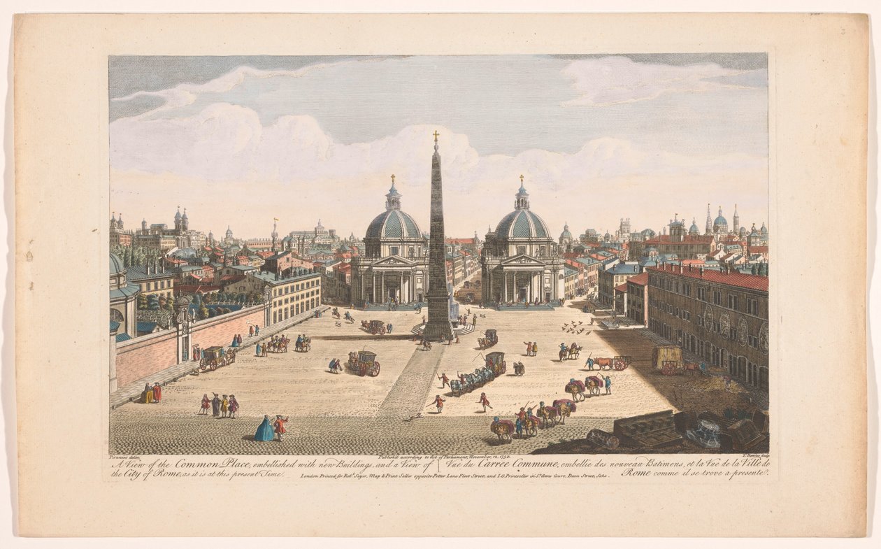 Blick auf die Piazza del Popolo in Rom von Robert Sayer