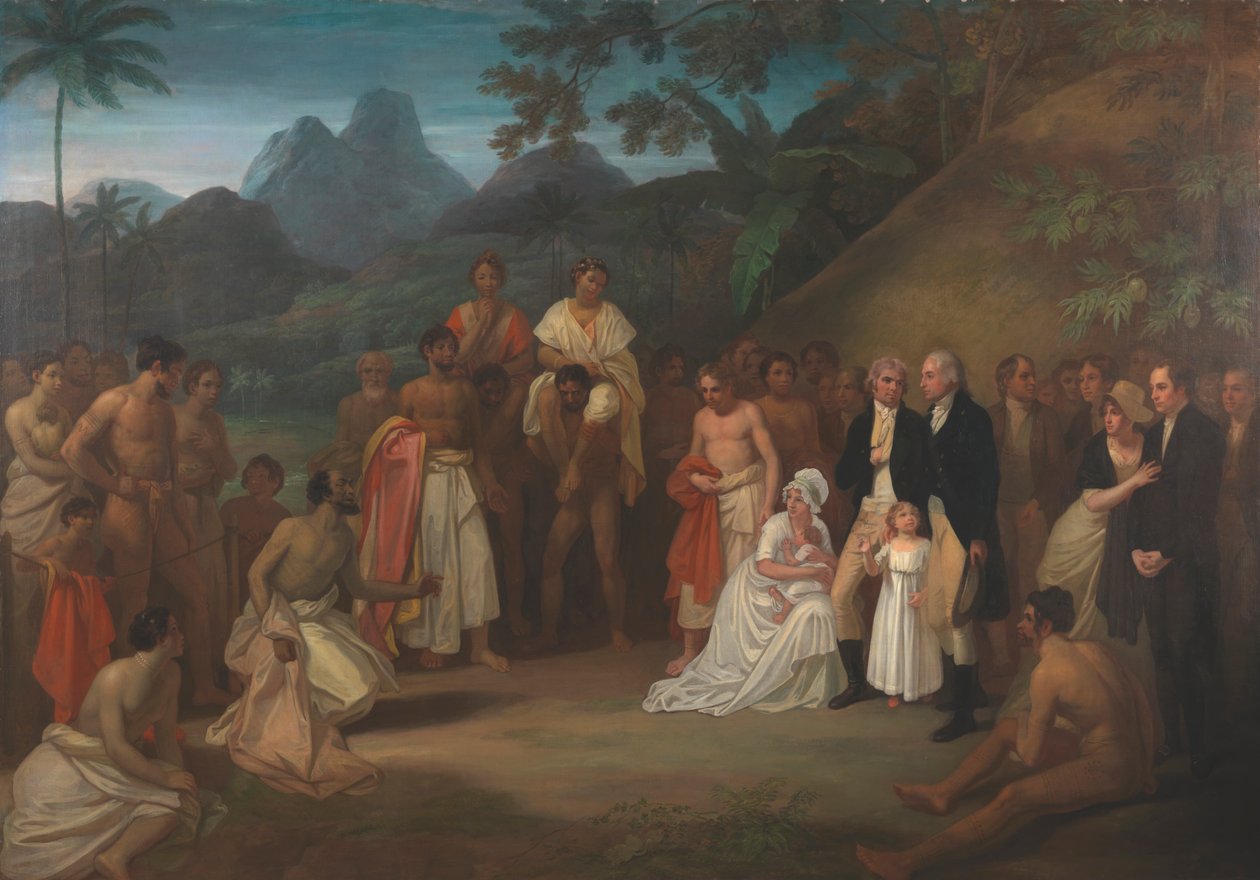 Die Abtretung des Distrikts Matavai auf der Insel Otaheite (Tahiti) an Kapitän James Wilson von Robert Smirke