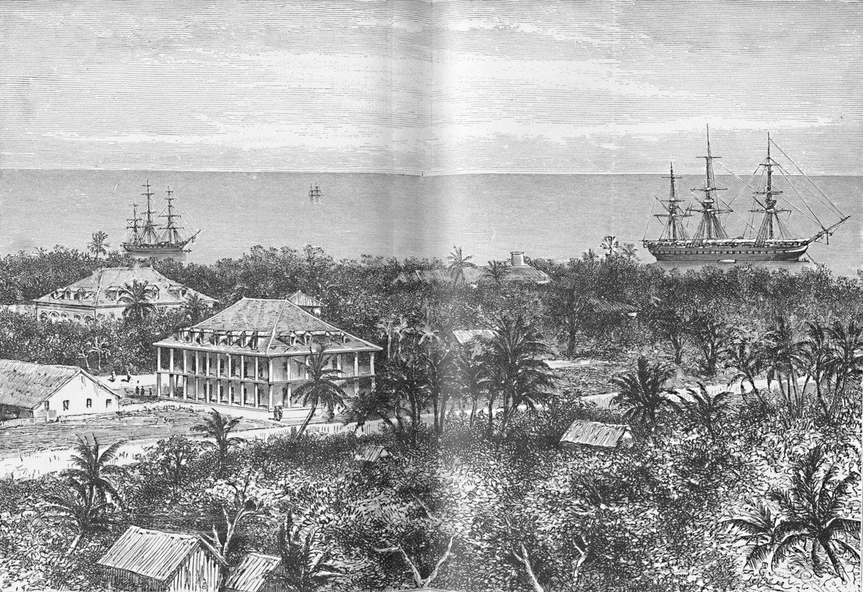Der Palast der Königin in Papeete, Tahiti, um 1885, 1890 von Robert Taylor Pritchett