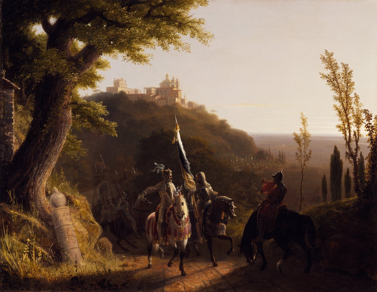 Der Halt des Herzogs von Bourbon in La Riccia, auf seinem Marsch zur Belagerung Roms, 3. Mai 1527 von Robert Walter Weir