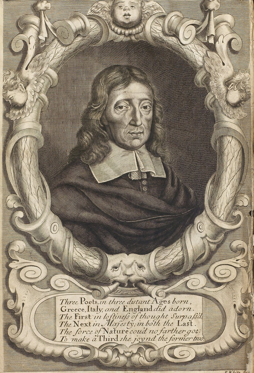 Porträt von John Milton 1608-1674. Frontispiz aus Paradise Lost, 1688 von Robert White