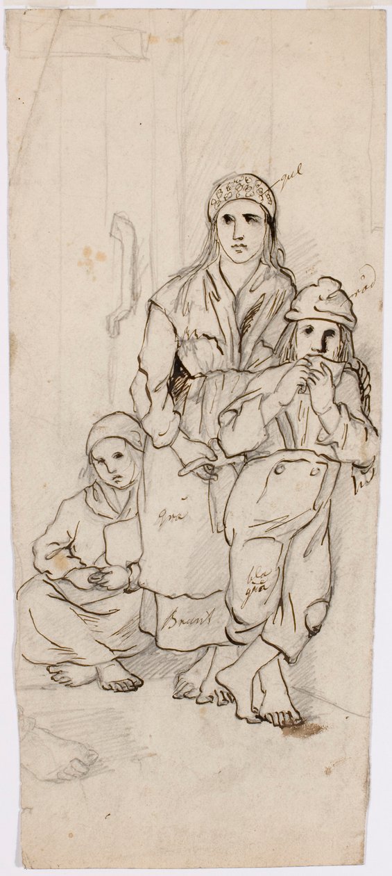 Frau, Junge und Mädchen in Tracht von Robert Wilhelm Ekman