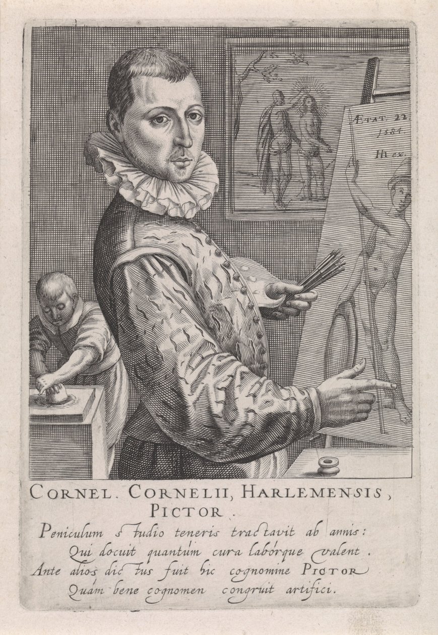 Porträt von Cornelis Cornelisz. van Haarlem von Robert Willemsz de Baudous