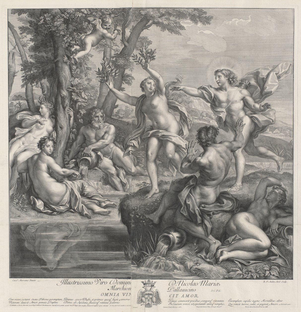 Omnia Vincit Amor [Apollo und Daphne] von Robert van Audenaerd, after Carlo Maratta