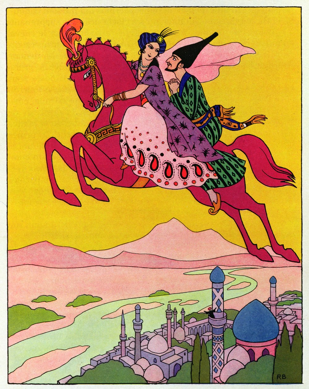 Das Pferd hebt sie in die Luft, Illustration für 