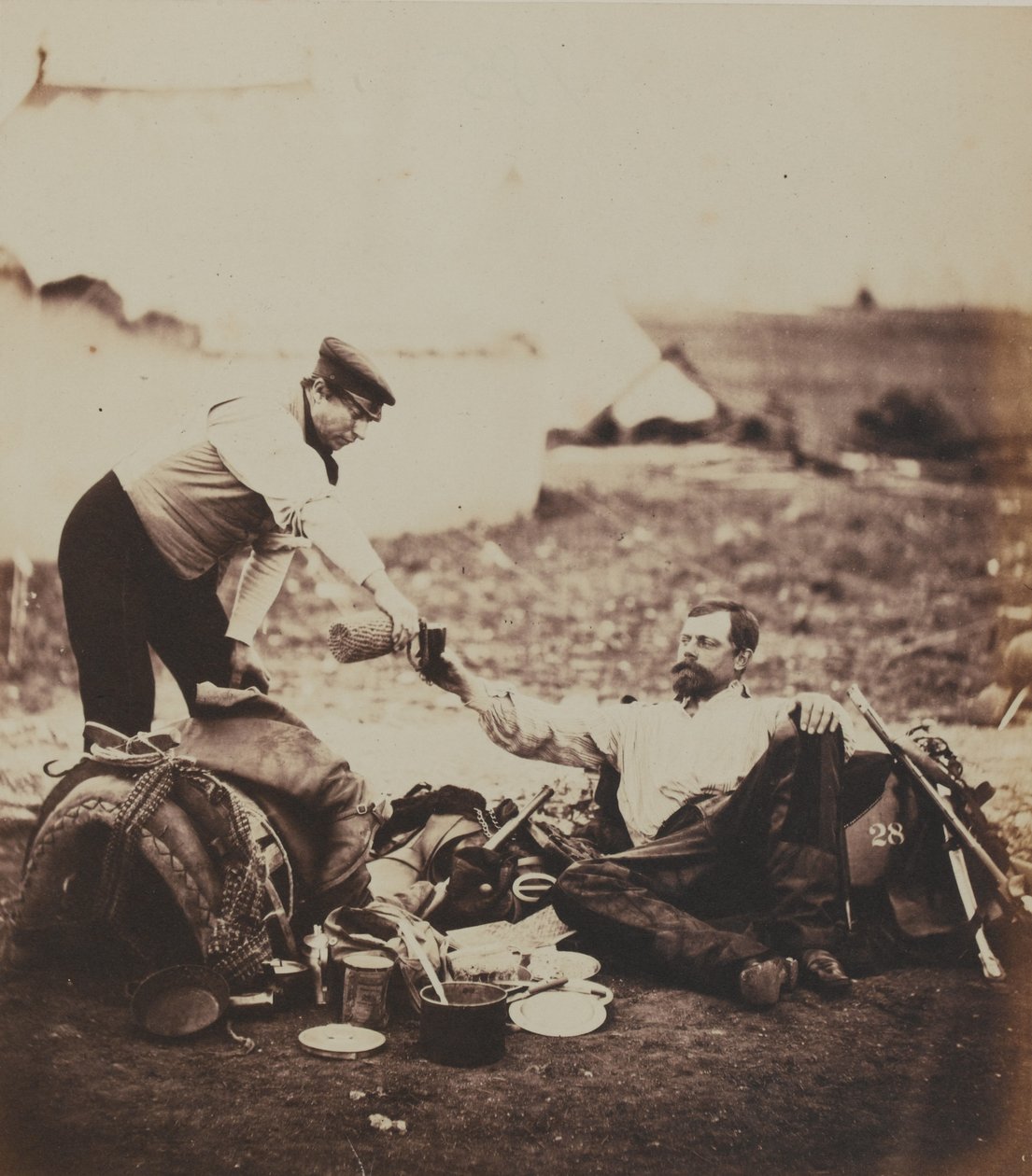 Lieutenant-Colonel Edmund Hallewell, 28. (Das Nord-Gloucestershire) Regiment zu Fuß, aus einem Album von 52 Fotografien im Zusammenhang mit dem Krimkrieg von Roger Fenton
