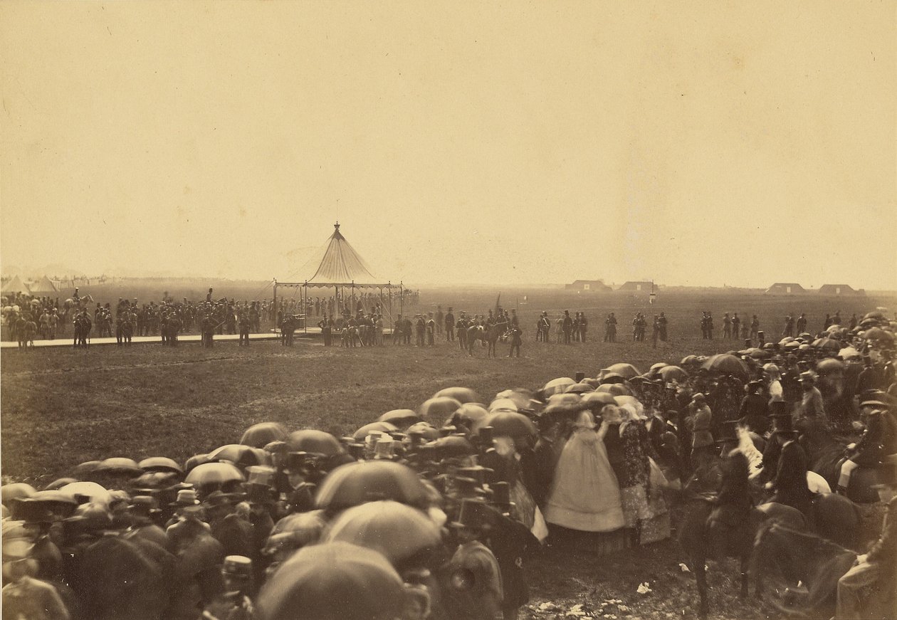 Das Gewehr vor der Ankunft der Königin ausprobieren von Roger Fenton