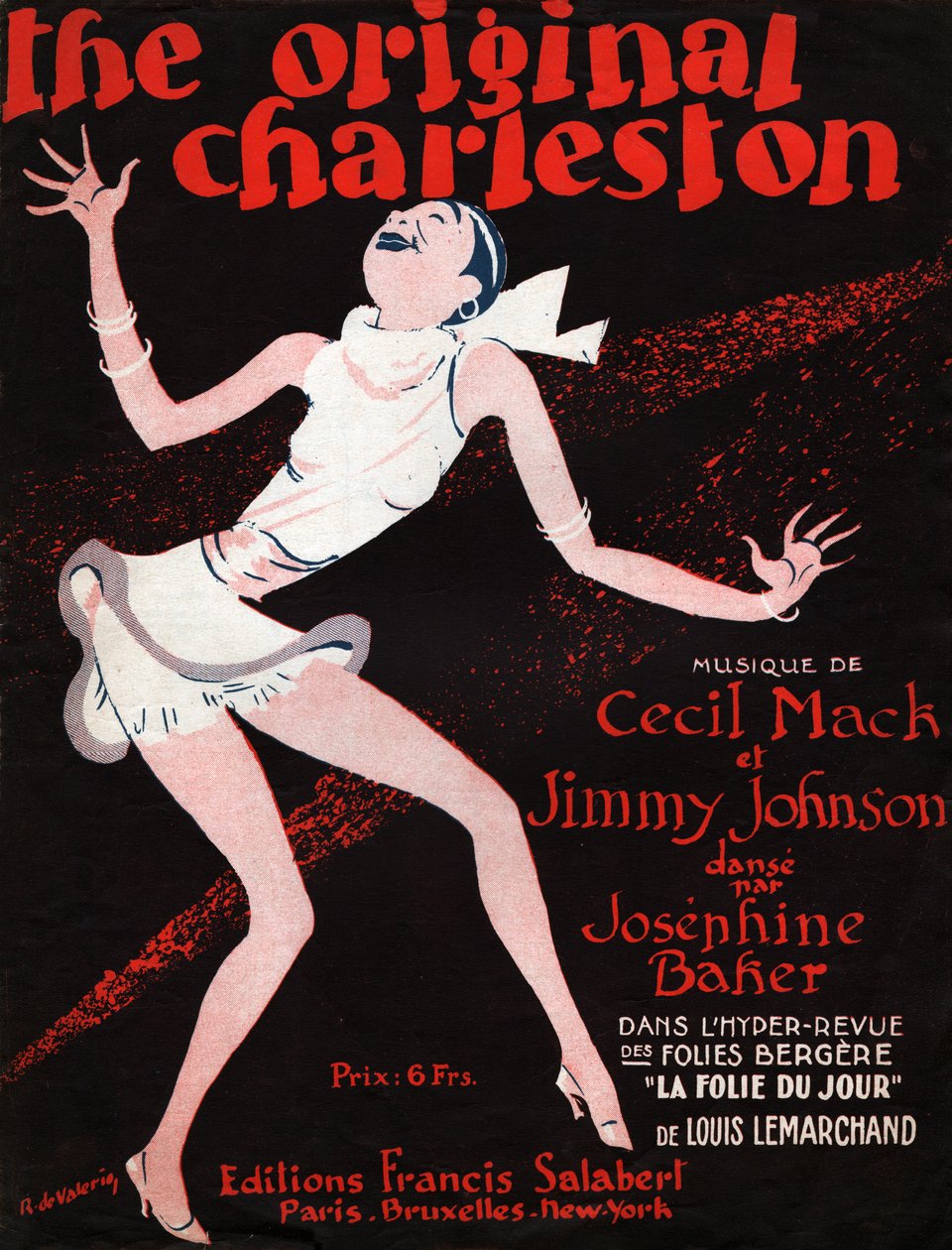 Josephine Baker in der Zeitschrift „La Folie du Jour“. 1927 (Illustration) von Roger de Valerio