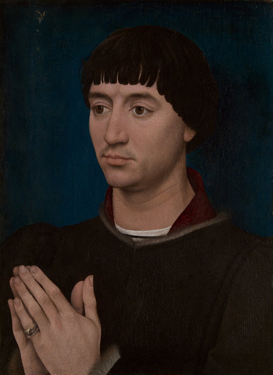 Porträt von Jean Gros (recto); Wappen von Jean Gros (verso) von Rogier van der Weyden