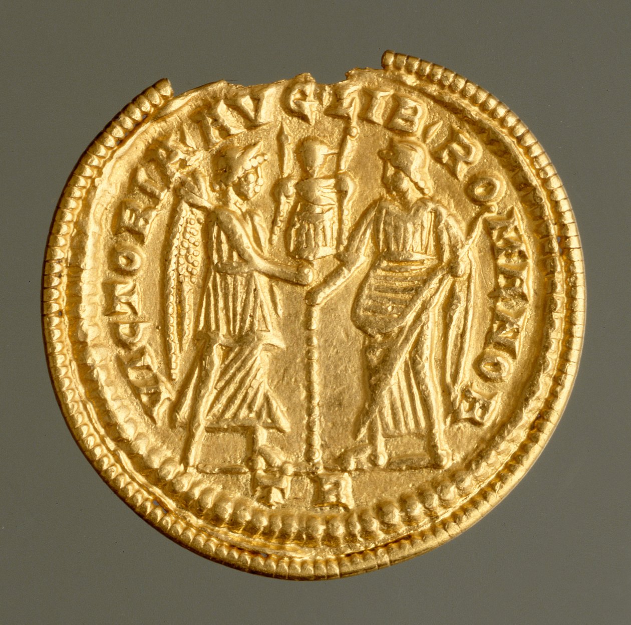 Solidus von Magnentius, gefunden in Kirchberg, ca. 350-353 von Roman Roman