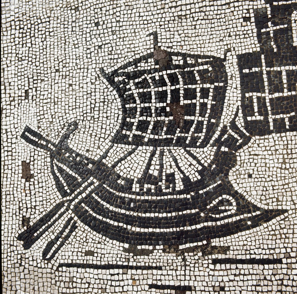Ein Schiff im Hafen von Ostia (Mosaik) von Roman