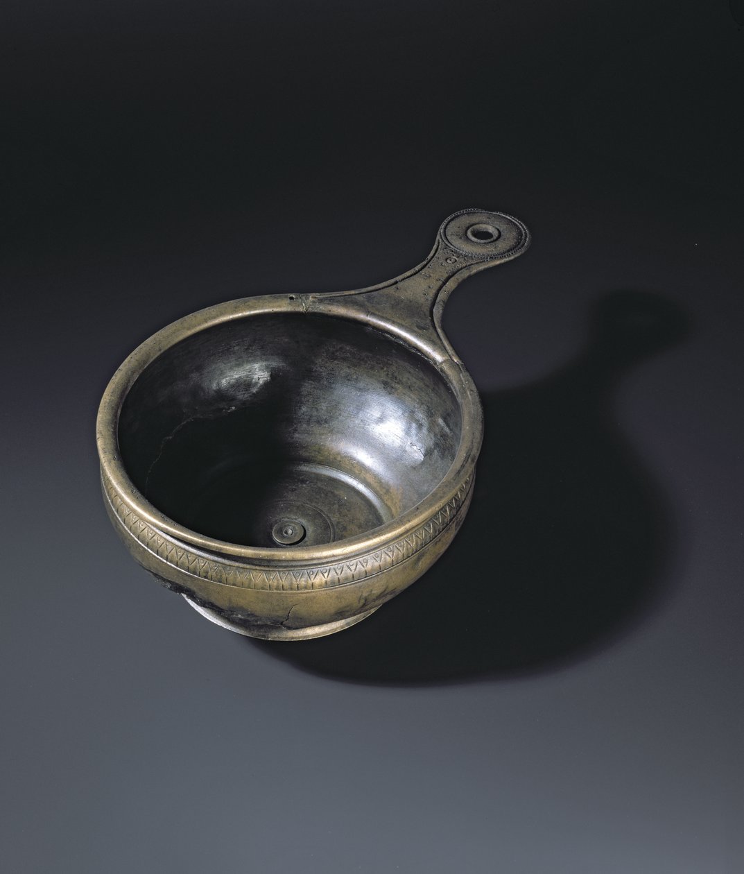 Bronzene Patera, verziert am Bauch, Boden und Griff, aus Whitehill, Westruther von Roman
